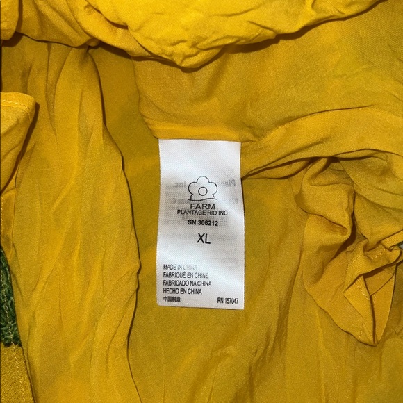NWT originally $220 Farm Rio Long Sleeve Summer Garden Yellow Maxi Dress XL - Picture 15 of 16